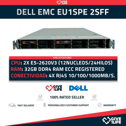 Servidor Rack DELL EMC EU1SPE 2SFF 2x E5-2620v3+32GB DDR4+4X1GB LAN + 4X16GB WITH TRANSCEIVERS FC + 4X10GB SFP+ 900-541-044
ENVÍO RÁPIDO FACTURA CAJA REFORZADA VENDEDOR PROFESIONAL
