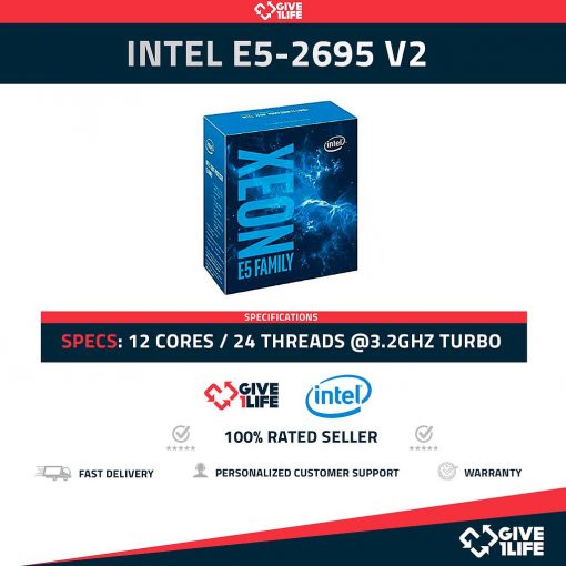 Intel Xeon E5-2695 V2 (12 Núcleos / 24 Hilos) @3.20GHz Turbo Speed
ENVIO RAPIDO, FACTURA, VENDEDOR PROFESIONAL