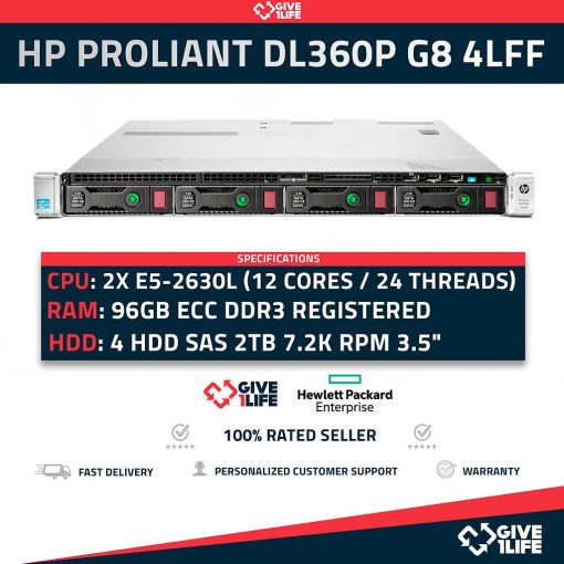 HPE Proliant DL360P G8 4LFF 2x E5-2640 12 Núcleos 24 Hilos 96GB RAM 8TB 2 PSU
ENVÍO RÁPIDO FACTURA VENDEDOR PROFESIONAL